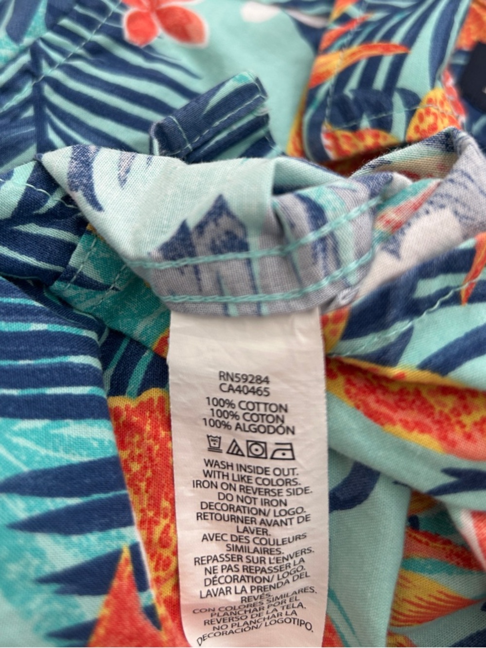 The Children's Place Poplin Short-Sleeve Button Down Shirt, Aqua Tropical, 2T - Picture 5 of 5